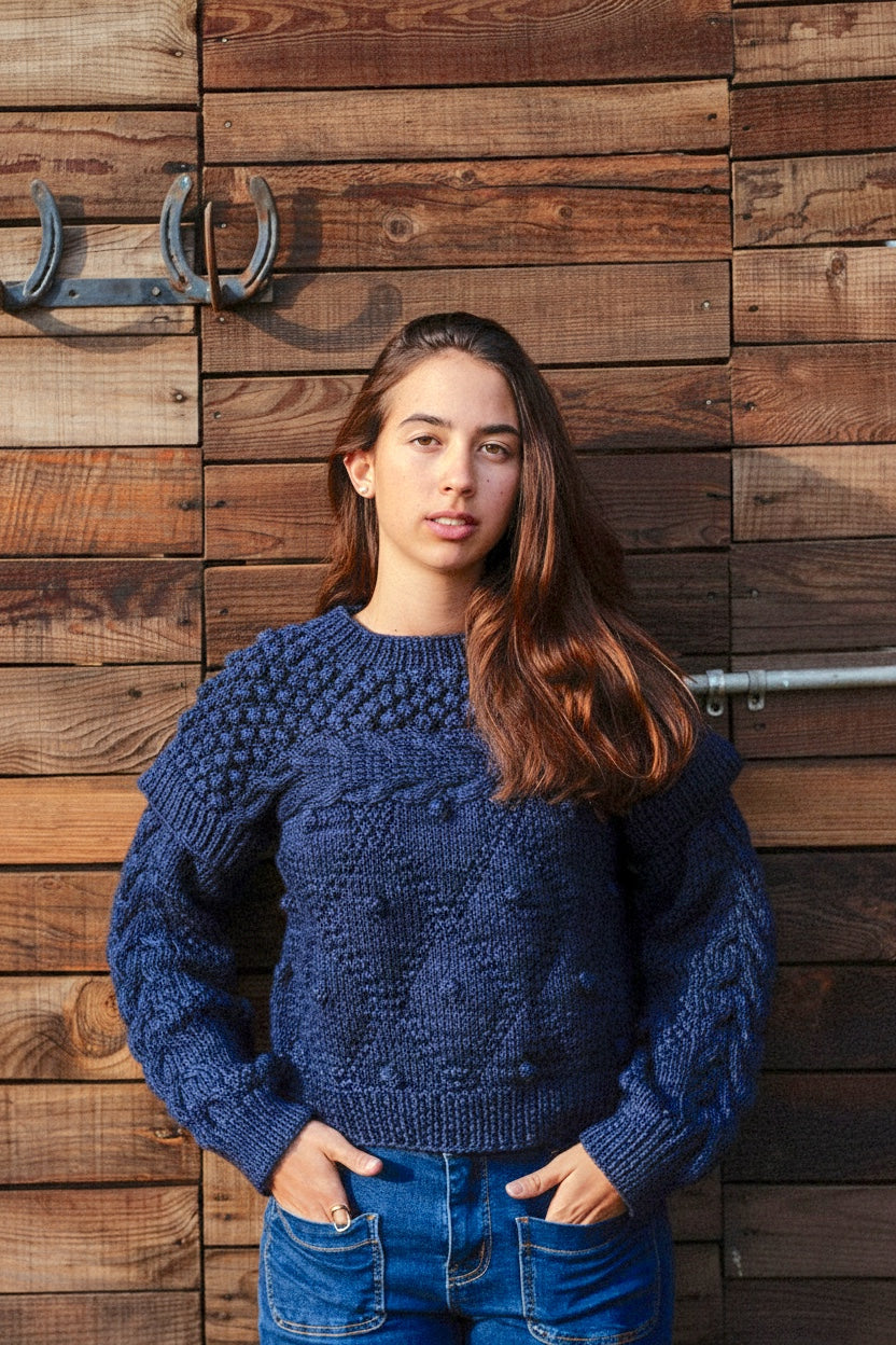 Aria Sweater - 100% Hand-dyed merino wool - 19” long