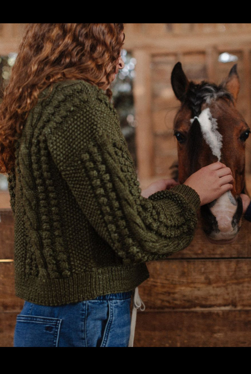 Artemisa Cardigan - 100% Hand-dyed merino wool - 19” long.