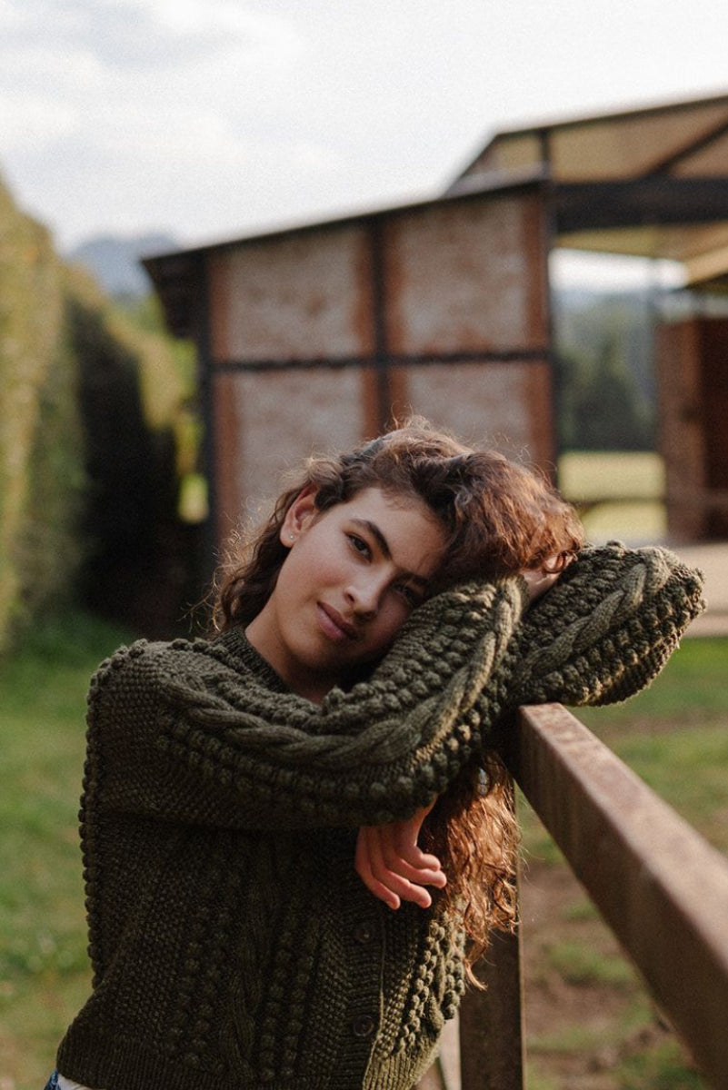 Artemisa Cardigan - 100% Hand-dyed merino wool - 19” long.