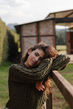 Artemisa Cardigan - 100% Hand-dyed merino wool - 19” long.
