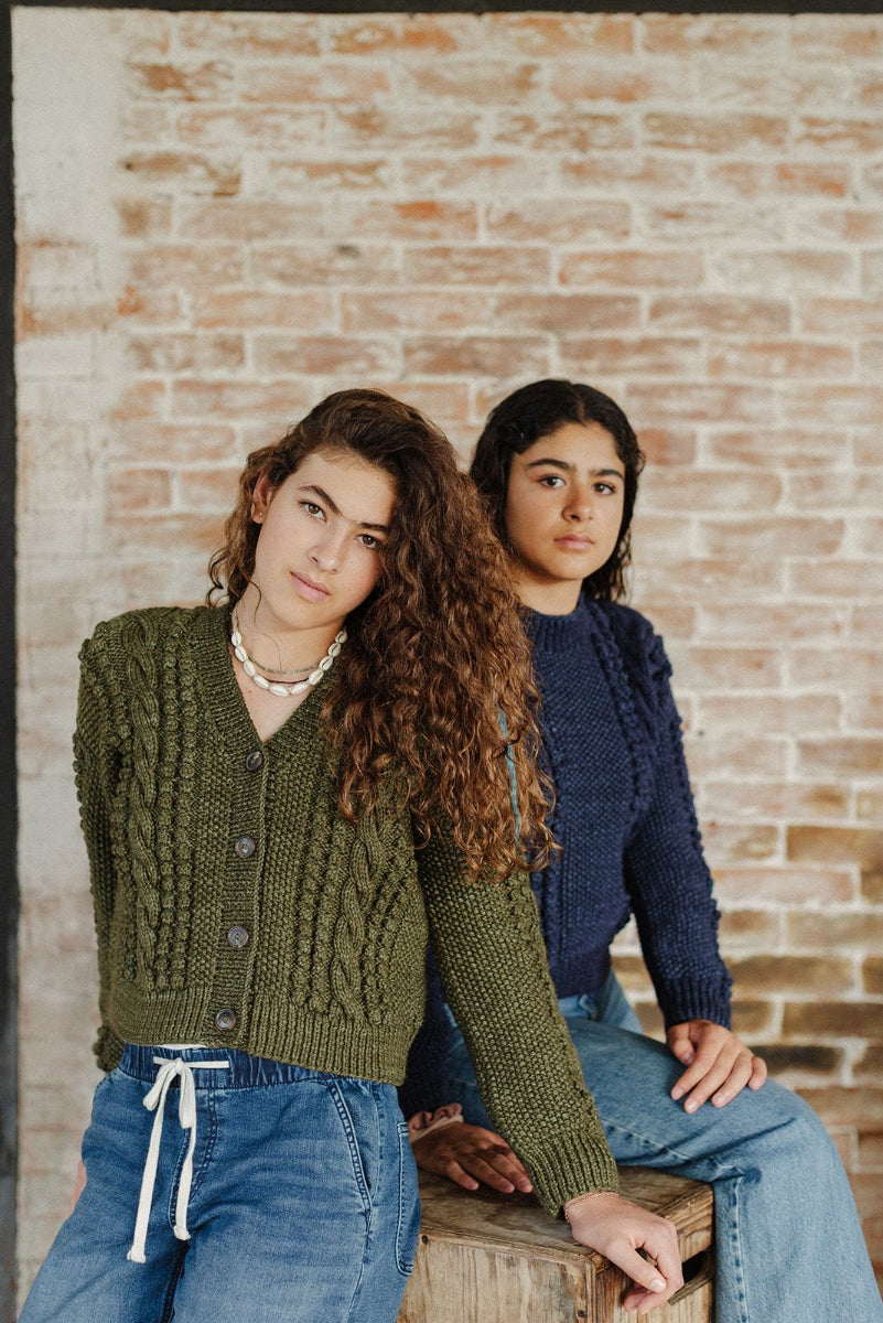Artemisa Cardigan - 100% Hand-dyed merino wool - 19” long.