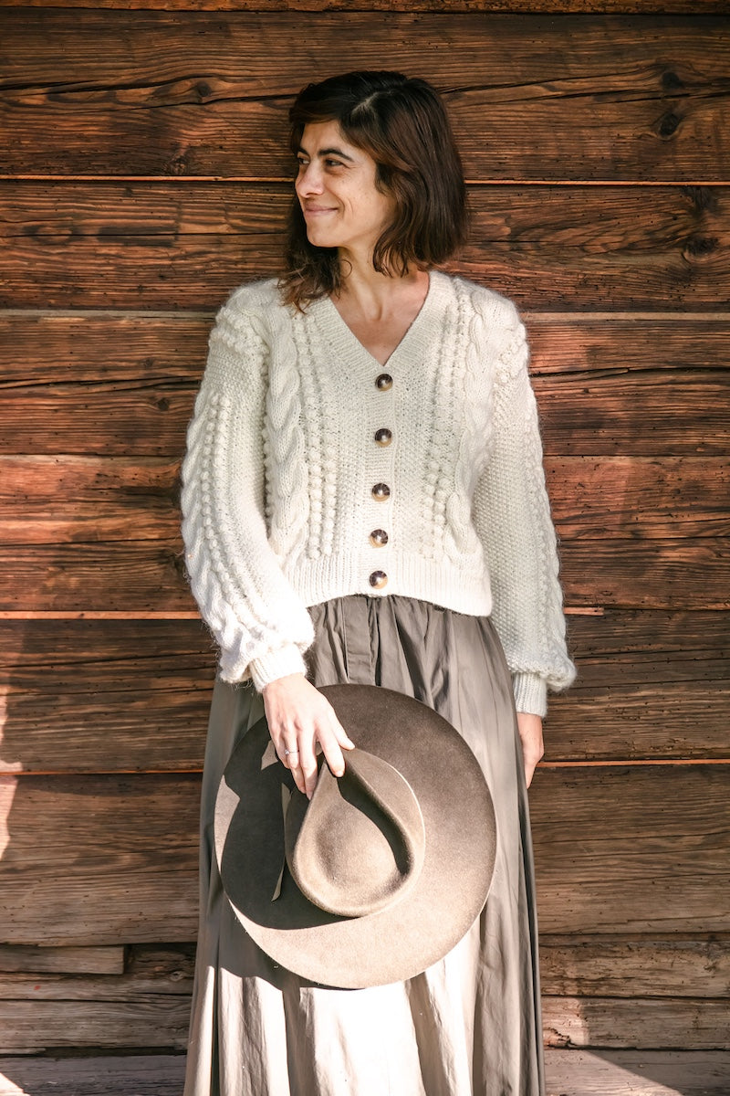 Artemisa Cardigan - 100% Baby alpaca - 19” long.