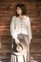 Artemisa Cardigan - 100% Baby alpaca - 19” long.