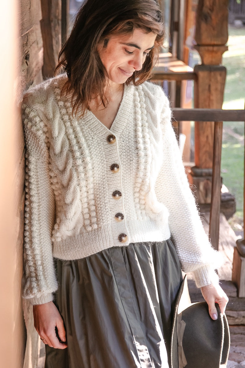 Artemisa Cardigan - 100% Baby alpaca - 19” long.
