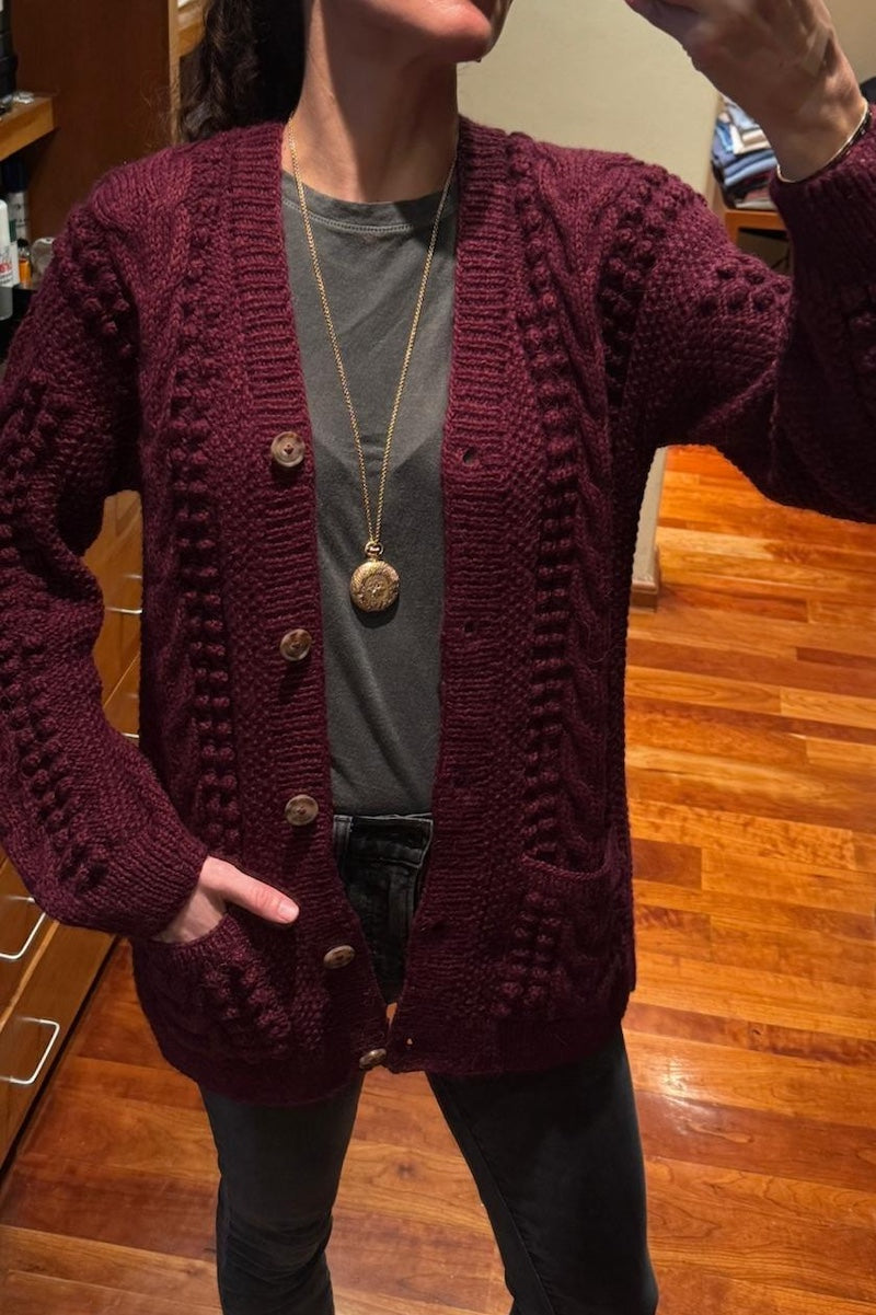 Artemisa Long Cardigan - 80% Merino wool - 28” long.