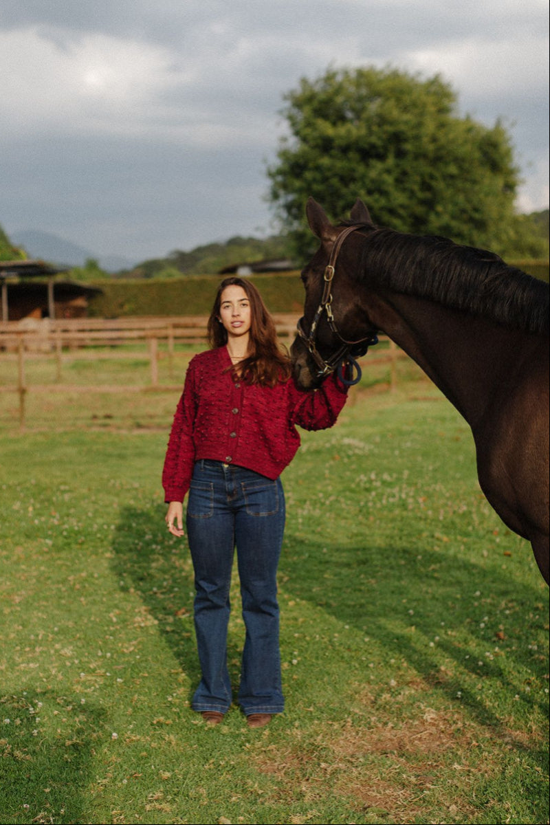 Atenea Cardigan - 100% Hand-dyed merino wool - 19" long