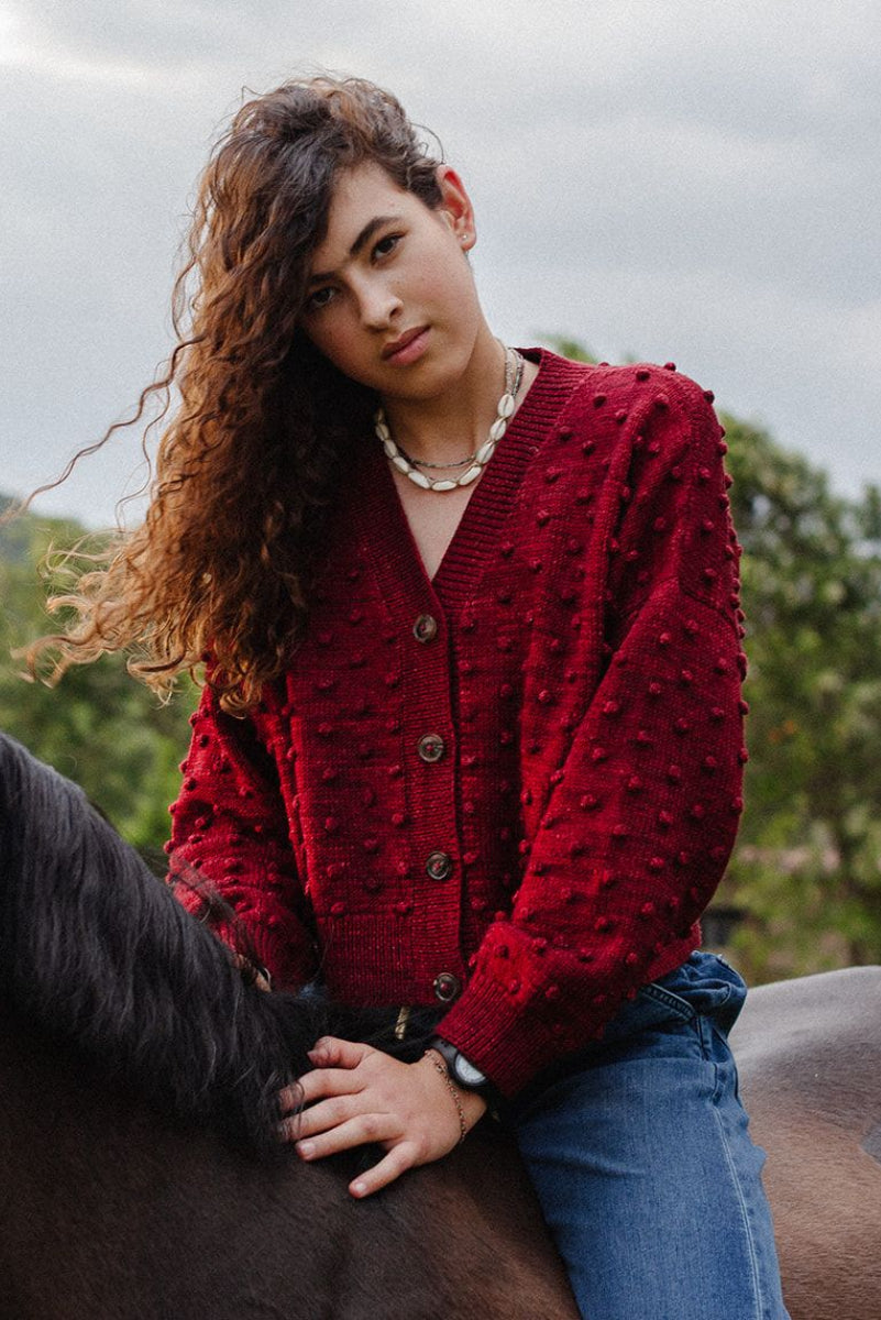 Atenea Cardigan - 100% Hand-dyed merino wool - 19" long