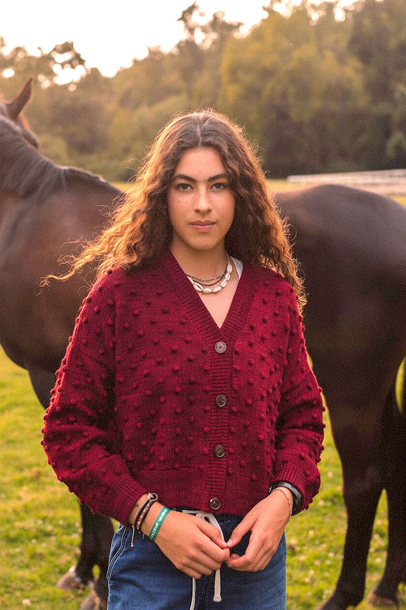 Atenea Cardigan - 100% Hand-dyed merino wool - 19" long