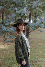 Atenea Long Cardigan - 100% Hand-dyed merino wool - 28” long.