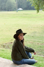 Elpis Cardigan - 100% Hand-dyed merino wool - 19” long.