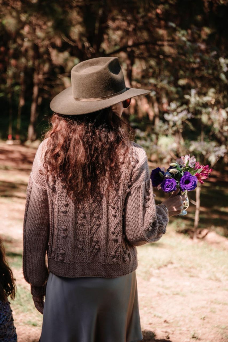 Elpis Cardigan - 100% Hand-dyed merino wool - 19” long.