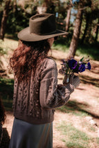 Elpis Cardigan - 100% Hand-dyed merino wool - 19” long.