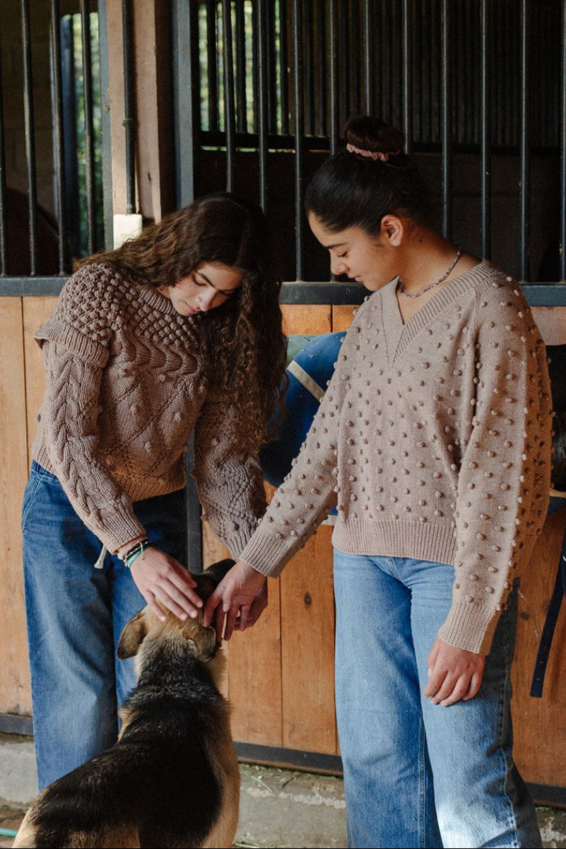 Gaia V Neck Sweater - 100% Merino wool - 21” long.