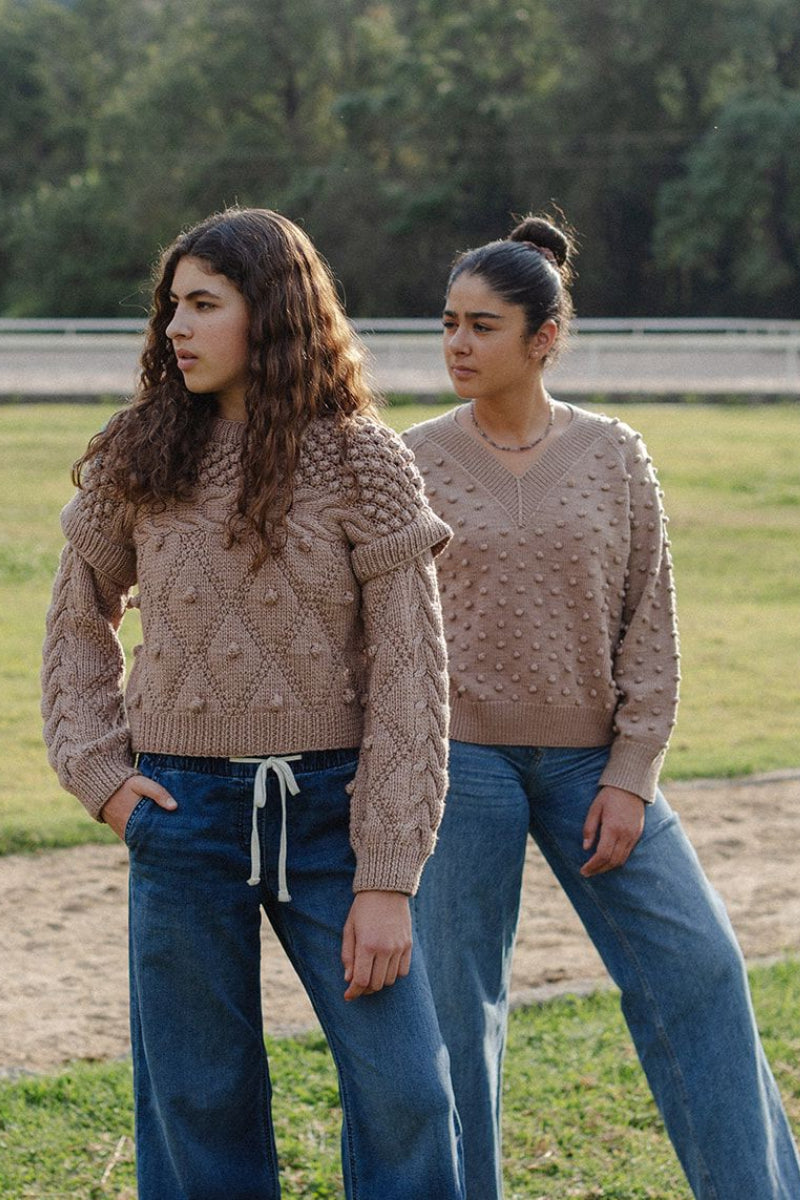 Gaia V Neck Sweater - 100% Merino wool - 21” long.