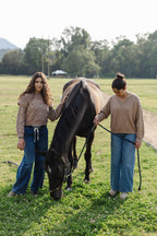 Gaia V Neck Sweater - 100% Merino wool - 21” long.