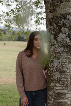Gaia V Neck Sweater - 100% Merino wool - 21” long.