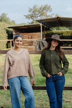 Gaia V Neck Sweater - 100% Merino wool - 21” long.