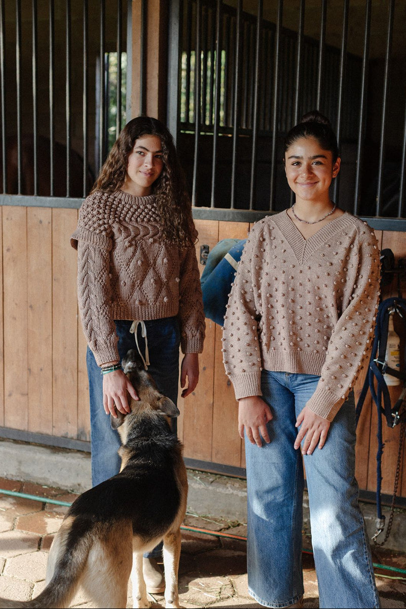 Gaia V Neck Sweater - 100% Merino wool - 21” long.