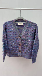 Girls Cardigan - 100% Hand-dyed merino wool - 17” long x 19” wide.