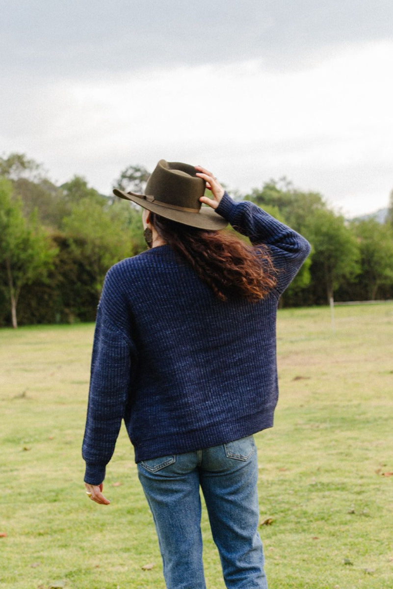 Hera Cardigan - 100% Hand-dyed merino wool – 24” long.
