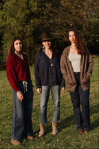 Hera Cardigan - 100% Hand-dyed merino wool – 24” long.