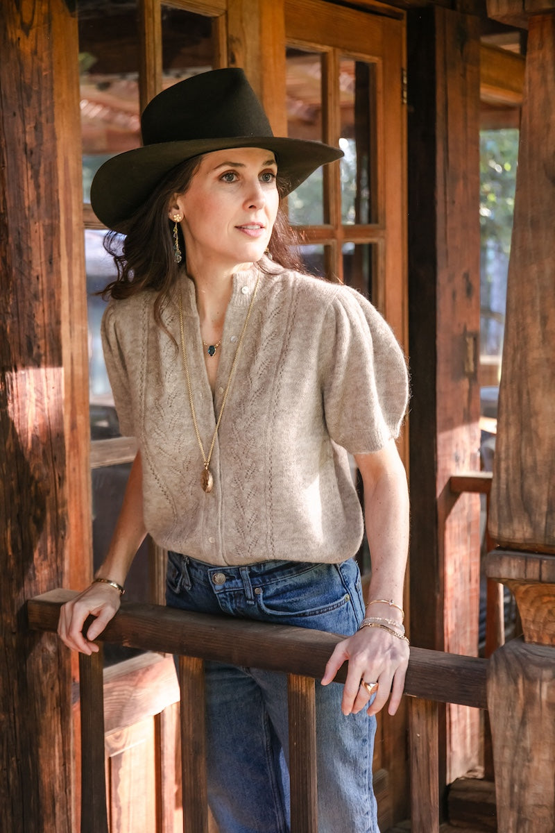 Hestia Short Sleeve - Alpaca Blend - 20” long