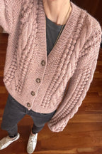 Artemisa Cardigan - 100% Hand-dyed merino wool - 19” long.