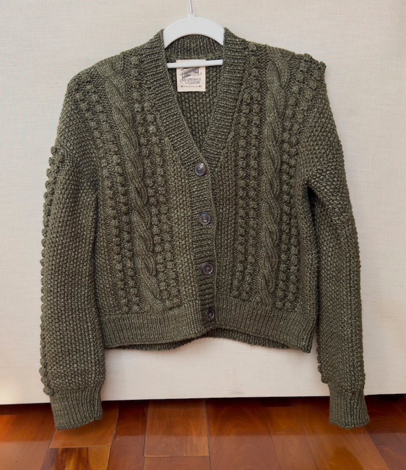 Artemisa Cardigan - 100% Hand-dyed merino wool - 19” long.