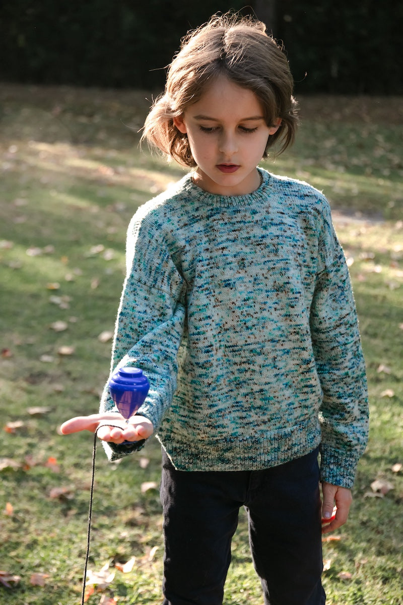 Boys Crew Neck - 100% Hand-dyed merino wool - 17” long x 19” wide