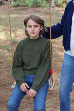 Boys Mock Neck - 100% Hand-dyed merino wool - 17” long x 19” wide