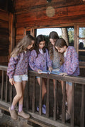 Girls Cardigan - 100% Hand-dyed merino wool - 17” long x 19” wide.