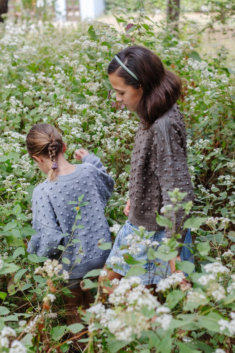 Girls Sweater - 100% Hand-dyed merino wool - 17” long x 19” wide.