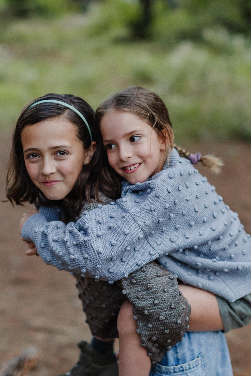 Girls Sweater - 100% Hand-dyed merino wool - 17” long x 19” wide.