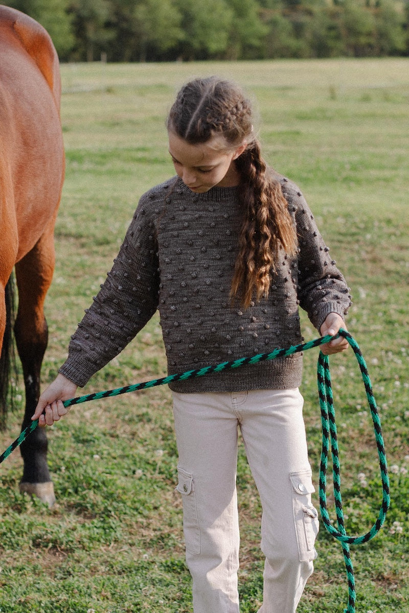 Girls Sweater - 100% Hand-dyed merino wool - 17” long x 19” wide.