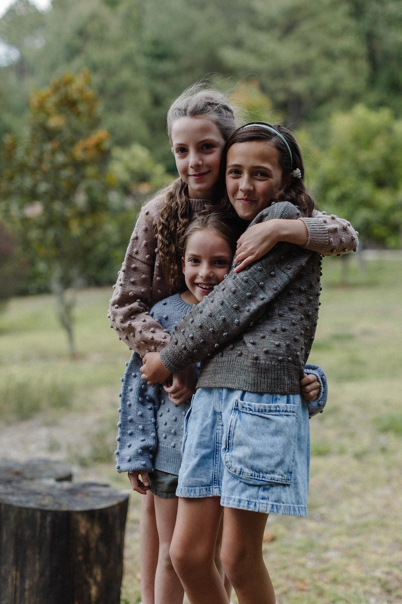 Girls Sweater - 100% Hand-dyed merino wool - 17” long x 19” wide.