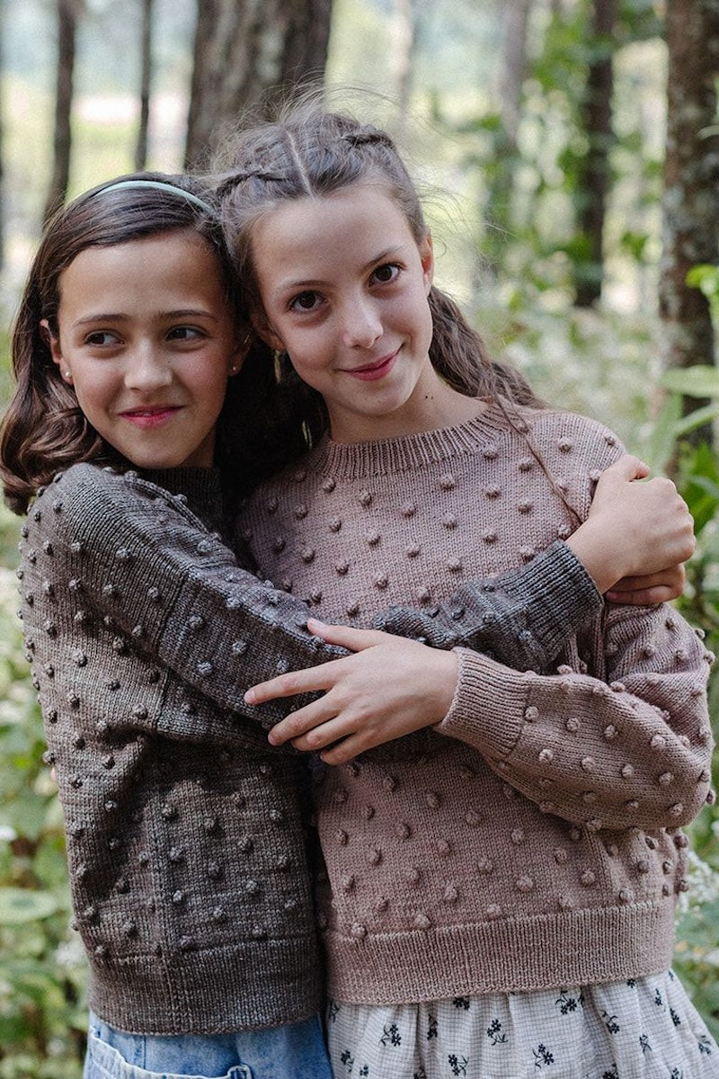 Girls Sweater - 100% Hand-dyed merino wool - 17” long x 19” wide.