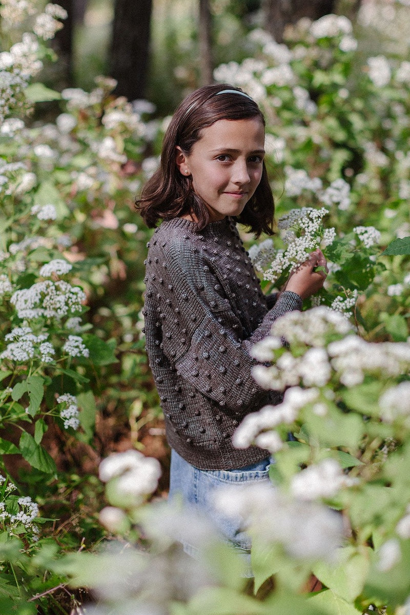Girls Sweater - 100% Hand-dyed merino wool - 17” long x 19” wide.