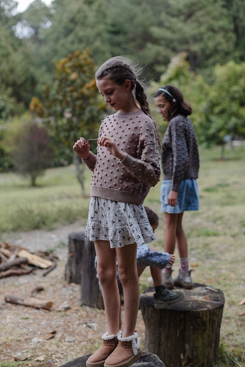 Girls Sweater - 100% Hand-dyed merino wool - 17” long x 19” wide.