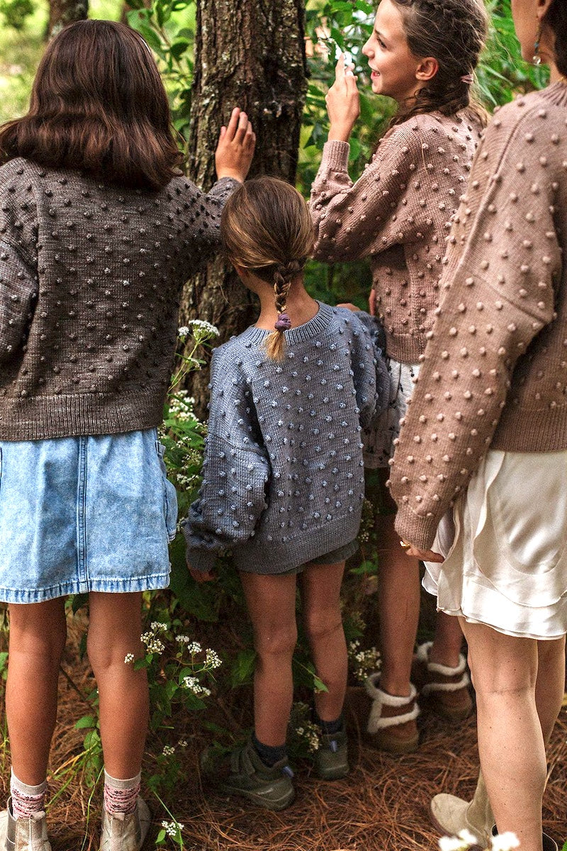 Girls Sweater - 100% Hand-dyed merino wool - 17” long x 19” wide.