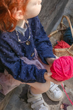 Girls Cardigan - 100% Hand-dyed merino wool - 17” long x 19” wide.