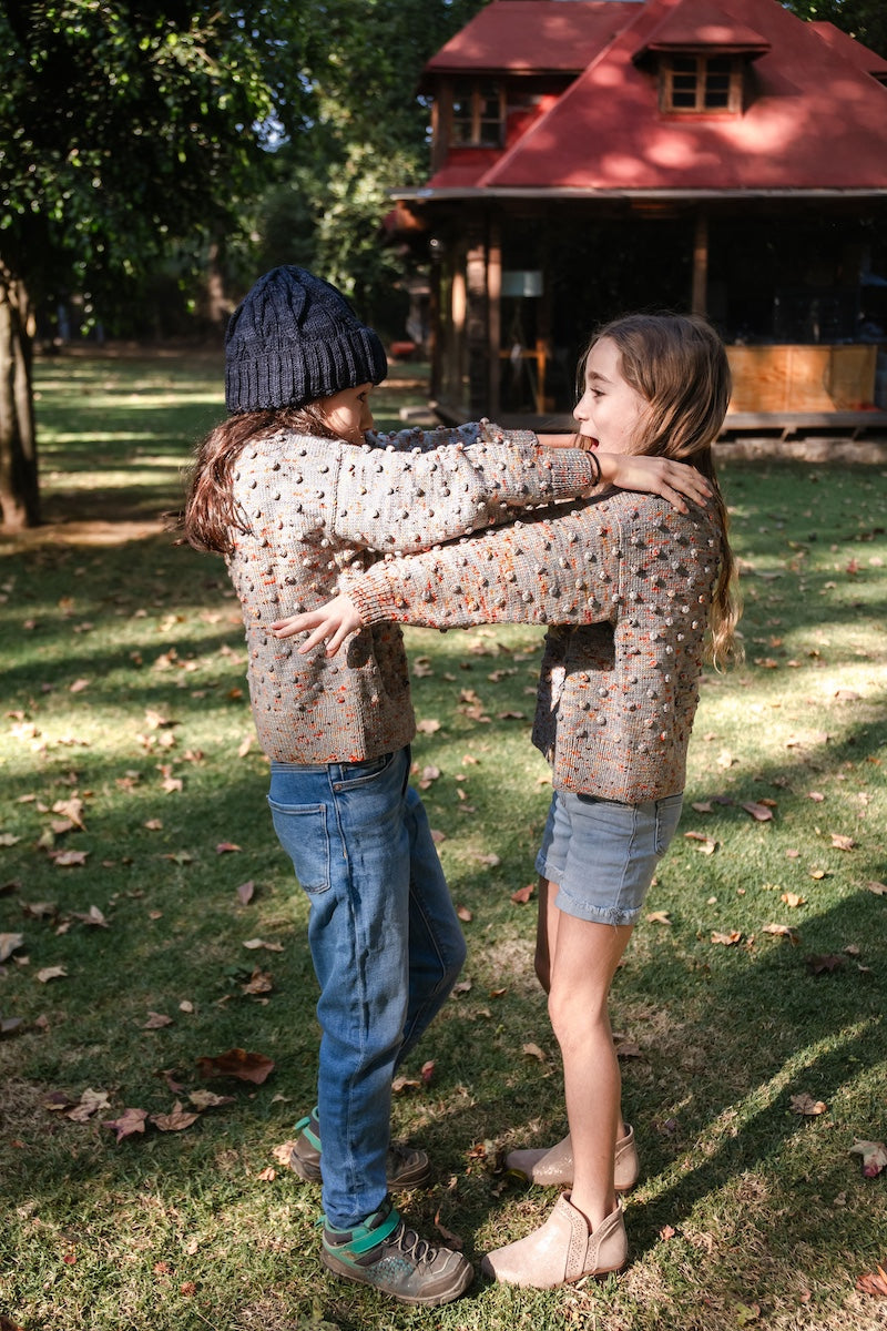 Girls Cardigan - 100% Hand-dyed merino wool - 17” long x 19” wide.