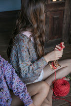 Girls Cardigan - 100% Hand-dyed merino wool - 17” long x 19” wide.