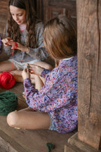 Girls Cardigan - 100% Hand-dyed merino wool - 17” long x 19” wide.