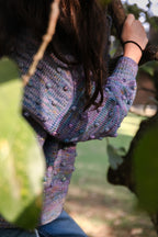Girls Cardigan - 100% Hand-dyed merino wool - 17” long x 19” wide.