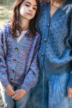 Girls Cardigan - 100% Hand-dyed merino wool - 17” long x 19” wide.