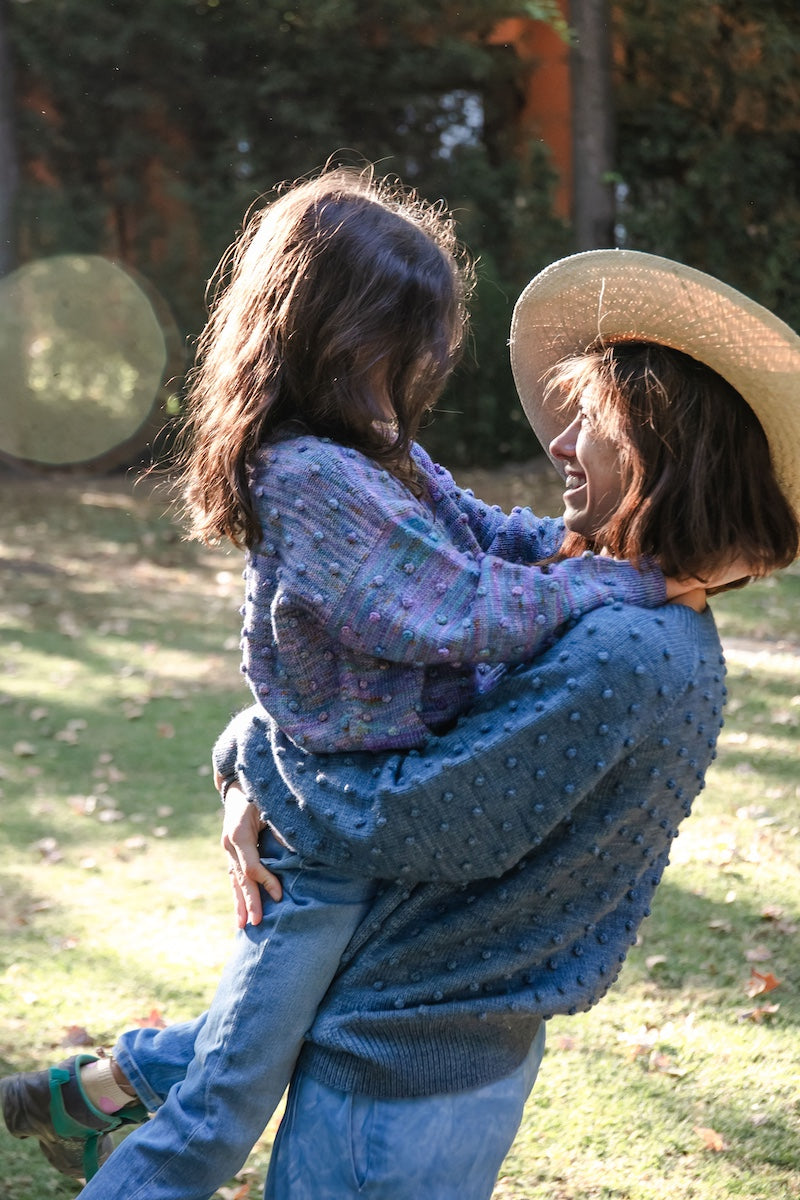 Girls Cardigan - 100% Hand-dyed merino wool - 17” long x 19” wide.