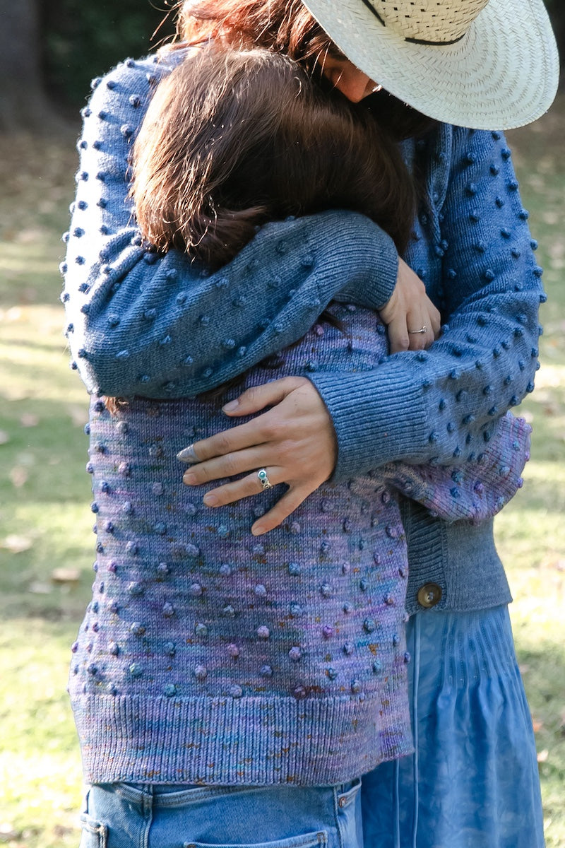 Girls Cardigan - 100% Hand-dyed merino wool - 17” long x 19” wide.